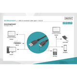 Digitus USB 3.2 Gen 1 Anschlusskabel USB-A > Micro USB-B schwarz, 1 Meter
