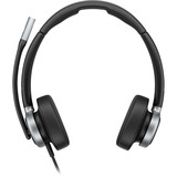 HP Poly Mission 625 kabelgebundenes Stereo-USB-Headset BULK schwarz, USB Type-C und Type-A, Kunstleder-Ohrpolster (Oberflächenmaterial)
