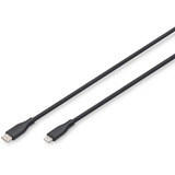 Digitus USB 2.0 Silikon-Kabel USB-C > Lightning, MFI zertifiziert schwarz, 2 Meter, PD 2.0, Laden mit bis zu 60 Watt