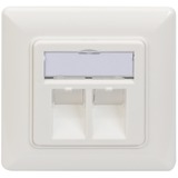 Digitus Leerdose DN-93801-1 für Keystone Module, 2x RJ-45, Anschlussdose weiß
