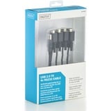 Digitus USB 2.0 Adapterkabel, USB-A Stecker > 4x Seriell RS232 Stecker schwarz, 1,5 Meter