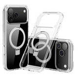 Nevox StyleShell SHOCKFlex mit Standfunktion, Handyhülle transparent, iPhone 17 Pro Max, kompatibel mit MagSafe