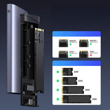 UGREEN CM767 USB 3.2 10Gbps M.2 NVMe & SATA, Laufwerksgehäuse grau/silber