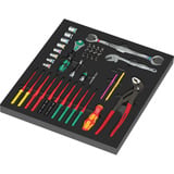Wera 9753 Schaumstoffeinlage Kraftform Kompakt Wartung Set 1, Werkzeug-Set schwarz/mehrfarbig, 45-teilig, für Tool Rebel Werkstattwagen