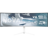 Arozzi Nova 49TUW165, Gaming-Monitor 124.5 cm (49 Zoll), weiß, UWQHD, VA, Curved, HDMI, DP, USB-C, USB-Hub, 165Hz Panel