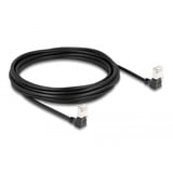 DeLOCK Patchkabel RJ-45 Cat.6a S/FTP, Slim 90° gewinkelt schwarz, 5 Meter, nach oben abgewinkelte Stecker