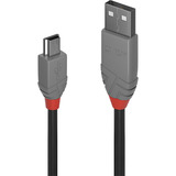Lindy USB 2.0 Typ A an Mini-B Kabel, Anthra Line grau, 3m
