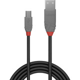 Lindy USB 2.0 Typ A an Mini-B Kabel, Anthra Line grau, 3m