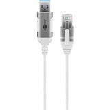 goobay Ethernet-Adapterkabel USB-A 3.2 Gen1 > RJ-45, Slim weiß, 5 Meter