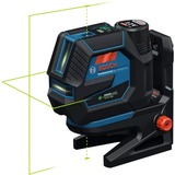 Bosch Akku-Kombilaser GCL 12V-50-22 CG Professional, Kreuzlinienlaser blau/schwarz, grüne Laserlinien und Lotpunkte, inkl. Drehhalterung RM 20 und Baustativ BT 150