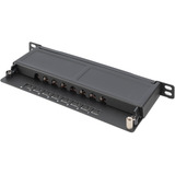 Digitus CAT 6A, Klasse EA Slim Patchpanel, 8 Port schwarz, 0,5 HE, geschirmt