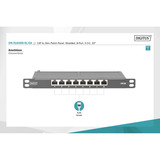 Digitus CAT 6A, Klasse EA Slim Patchpanel, 8 Port schwarz, 0,5 HE, geschirmt