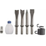 EINHELL Druckluft-Meißelhammer TC-PC 45 rot/schwarz, mit 4-teiligem Meißel-Set, Koffer