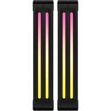 Corsair iCUE LINK QX140 RGB 140-mm-PWM-Lüfter, Gehäuselüfter schwarz, Starter-Kit, 140 mm