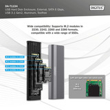 Digitus DA-71154 USB M.2 SSD , Laufwerksgehäuse aluminium, SATA 6 Gbps USB 3.1
