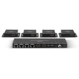 Lindy 4 Port HDMI & IR Splitter Extender, HDMI Splitter schwarz, inklusive Loop Out, 70m