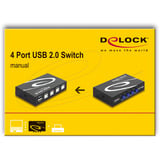 DeLOCK Umschalter USB 2.0 4 Port manuell, USB-Switch 