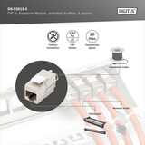Digitus CAT 6A Keystone Modul geschirmt werkzeugfrei 4 Stk., Keystone-Modul 