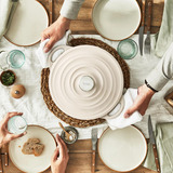 Tefal Servierpfanne LOV Gusseisen Ø 28cm beige, mit Deckel, 3,8 Liter