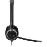 HP Poly Mission 625 kabelgebundenes Stereo-USB-Headset schwarz, USB Type-C und Type-A, Kunstleder-Ohrpolster (Oberflächenmaterial)
