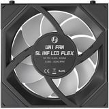 Lian Li UNI FAN SL-INF LCD FLEX 120 Wireless, Gehäuselüfter schwarz, Reverse, 3er Pack mit Controller, 120 mm