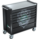 Wera 9702 Tool Rebel Werkstattwagen Stainless XXL 2, mit Bestückung, Werkzeugwagen schwarz/silber,  202-teilig, im exklusiven Tool Rebel Design