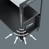 Wera 9702 Tool Rebel Werkstattwagen Stainless XXL 2, mit Bestückung, Werkzeugwagen schwarz/silber,  202-teilig, im exklusiven Tool Rebel Design