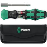 Wera Kraftform Kompakt 28 RA mit Tasche, Bit-Satz schwarz/grün, 6-teilig, 1/4", mit Ratschenfunktion und Edelstahl-Bithalter