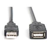 Digitus Aktives USB 2.0 Verlängerungskabel, 10 Meter schwarz, Repeater Kabel