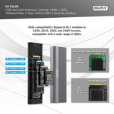 Digitus DA-71156 USB M.2 SSD , Laufwerksgehäuse aluminium, NVMe + SATA 10 Gbps 