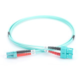 Digitus LWL Patchkabel, Duplex, LC > SC Stecker, Multimode OM3 türkis, 10 Meter