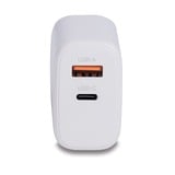 Lindy Ladegerät 65 Watt USB-A & C GaN Charger weiß, 1x USB-A, 1x USB-C PD 3.0, GaN, PPS