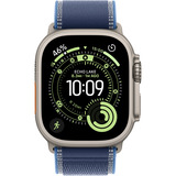 Apple Watch Ultra 3, Smartwatch titan, 49 mm, Trail Loop blau/hellblau M/L, Titangehäuse, Cellular