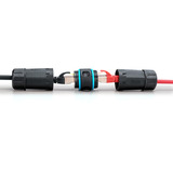 Digitus CAT.6A Außenanschluss-Kupplung, IP68, RJ-45 schwarz, Outdoor-geeignet
