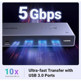 UGREEN CM692 HDMI KVM Switch 2 In 1 Out, KVM-Switch 3x USB-A, 1x USB-C