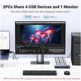 UGREEN CM692 HDMI KVM Switch 2 In 1 Out, KVM-Switch 3x USB-A, 1x USB-C