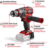 EINHELL Professional Akku-Schlagbohrschrauber TP-CD 18/80 Li-i BL - Solo, 18Volt rot/schwarz, ohne Akku und Ladegerät
