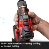 EINHELL Professional Akku-Schlagbohrschrauber TP-CD 18/80 Li-i BL - Solo, 18Volt rot/schwarz, ohne Akku und Ladegerät