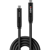 Lindy USB 3.2 Gen 2 & DP 1.4 Typ C Hybridkabel, Verlängerungskabel schwarz, 15m