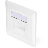 Digitus CAT.6A Datenanschlussdose, Unterputz, geschirmt, 2x RJ-45 LSA weiß, Klasse EA, vertikale Kabelinstallation