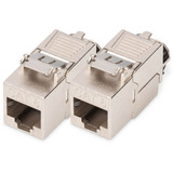 Digitus Keystone-Modul Cat. 8.1, geschirmt, 2 Stück silber, werkzeugfreier Montageanschluss