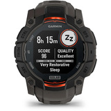 Garmin Instinct 3 Solar - 50 mm, Smartwatch Kohle/ Schwarz, Silikon-Armband