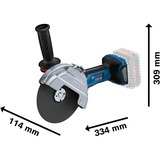 Bosch PRO Akku-Winkelschleifer BITURBO GWS 18V-180 P Professional solo, Ø 180mm blau/schwarz, ohne Akku und Ladegerät, inkl. 3 Trennscheiben