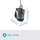 GARDENA Klarwasser Tauchpumpe 20000 BASIC, Tauch- / Druckpumpe grau/schwarz, 550 Watt