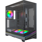 Montech SKY 3 , Tower-Gehäuse schwarz, Panorama-Glasfront