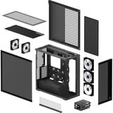 ARCTIC Xtender , Tower-Gehäuse schwarz (matt), Tempered Glass x 2 (getönt)