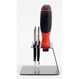Wiha Schraubendreher mit Bithalter SoftFinish, 1/4" schwarz/rot, mit Ratschenfunktion