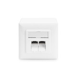 Digitus CAT.6A Datenanschlussdose, Aufputz, geschirmt, 2x RJ-45 LSA weiß, 5 Stück, Klasse E