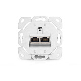 Digitus CAT.6A Datenanschlussdose, Aufputz, geschirmt, 2x RJ-45 LSA weiß, 5 Stück, Klasse E
