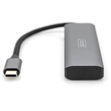Digitus USB-C 4-Port 2x USB A + 2x USB-C, USB-Hub silber